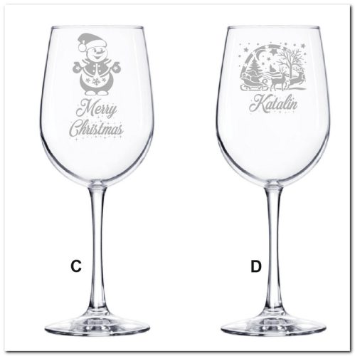Karácsonyi boros pohár gravírozva