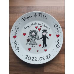 Esküvői süteményes tányér