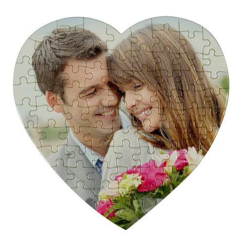 Fényképes szív alakú puzzle