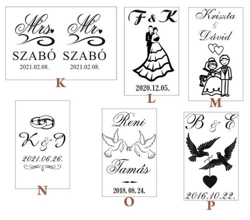 Esküvői pezsgőspohár gravírozás