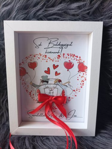 Pénzátadó piros  autós képkeret