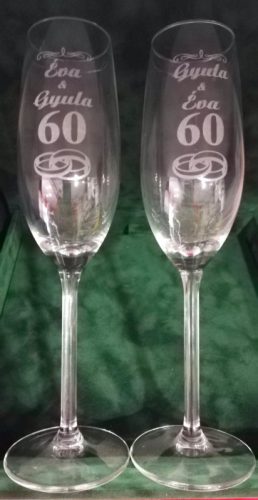 Esküvői pezsgőspohár gravírozás