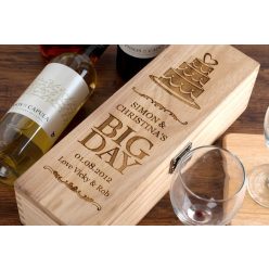 Gravírozható fa boros doboz