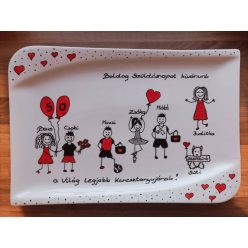   Születésnapi , nyugdíjas búcsú, nagy süteményes tál 40 cm